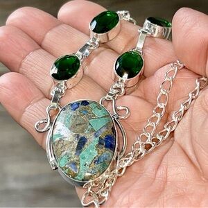 Malachite in Copper Pendant Necklace